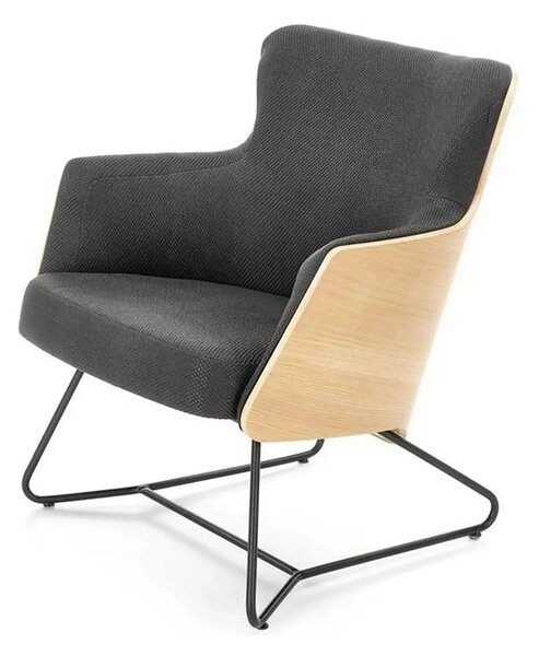Fotoliu CHILLOUT, gri inchis, stofa, 74x67x79 cm