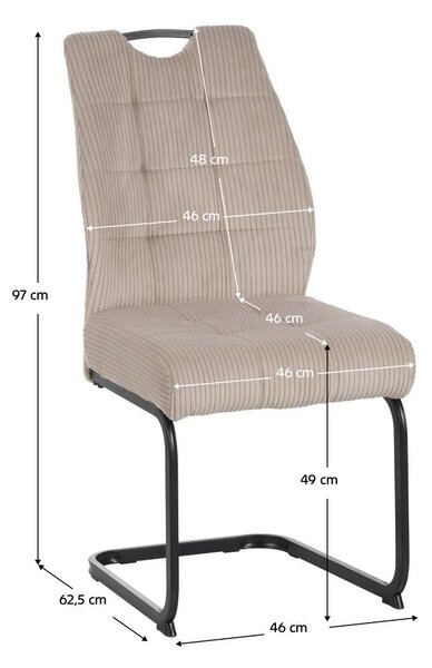 Scaun sufragerie Kalme (gri maro taupe + negru). 1119541