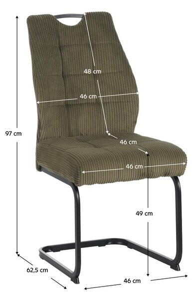 Scaun sufragerie Kalme (verde + negru). 1119543