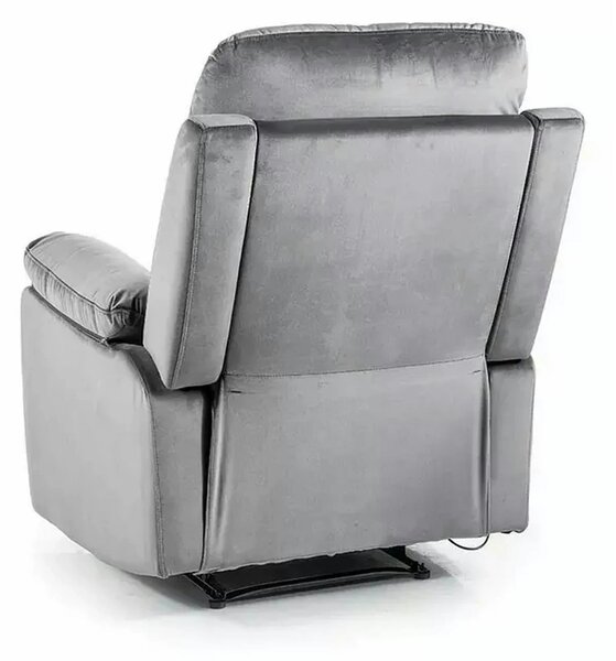 Fotoliu recliner SPENCER 1, gri/negru, stofa catifelata/metal, 80x94/1