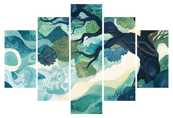 Tablou – Coroană verde a arborelui vieții (150x105 cm)