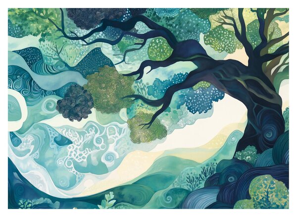 Tablou – Coroană verde a arborelui vieții (70x50 cm)
