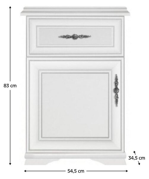 Comodă Kuito KOM1D1SL + P (alb). 1119560