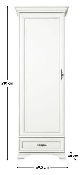 Dulap de haine Kuito REG1D1S (alb). 1119565