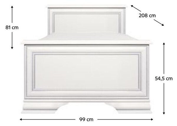 Pat de o persoană 90x200 cm Kuito (alb). 1119570