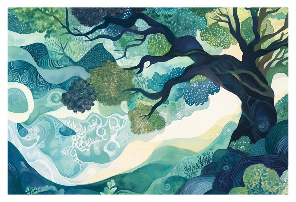 Tablou – Coroană verde a arborelui vieții (90x60 cm)