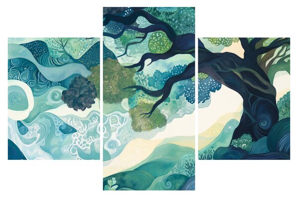 Tablou – Coroană verde a arborelui vieții (90x60 cm)