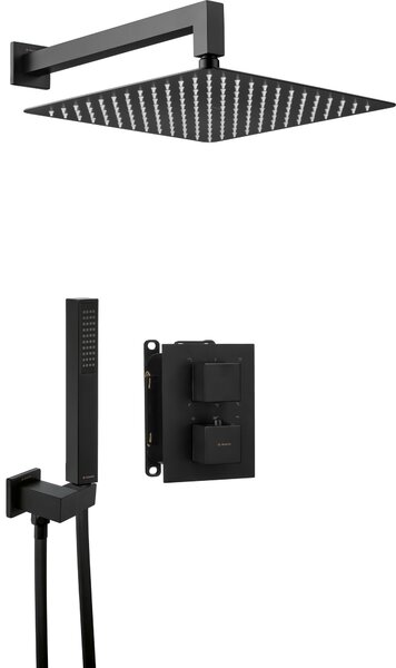 Deante Box set de duș ascuns cu termostat cu duș de ploaie negru BXYZNEAT