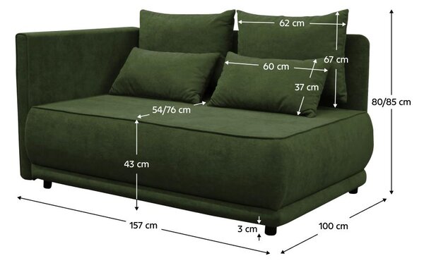 Canapea Lestat (verde) (S). 1119589