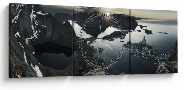 Tablou - Munții norvegieni (cu ceas) (90x30 cm)