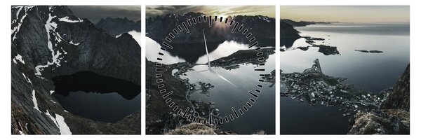 Tablou - Munții norvegieni (cu ceas) (90x30 cm)