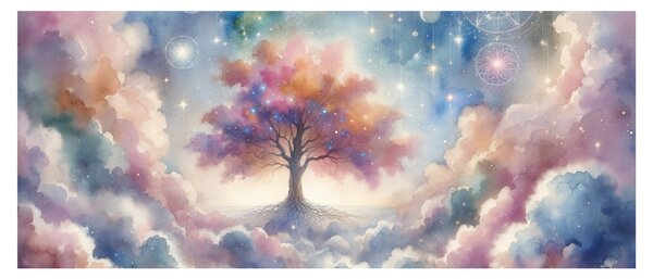 Tablou – Arborele vieții printre nori (120x50 cm)