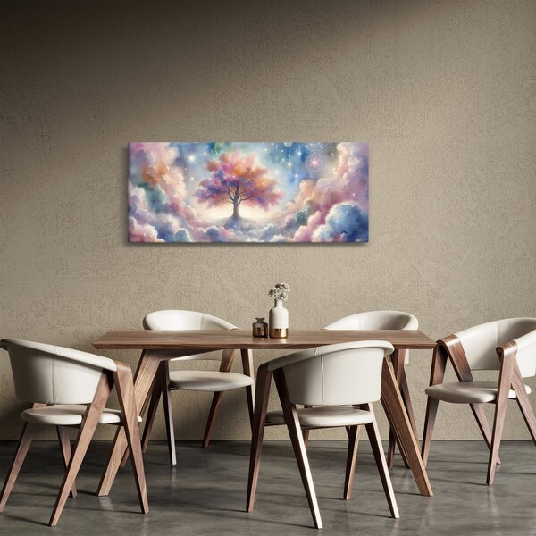 Tablou – Arborele vieții printre nori (120x50 cm)
