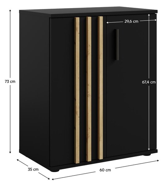 Dulap Tullin 1 (negru + stejar artisan). 1119599