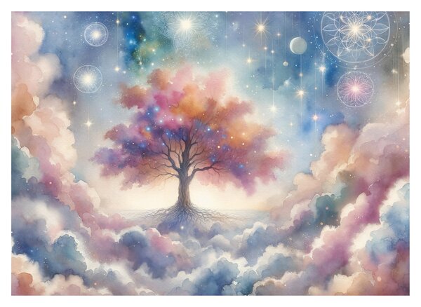 Tablou – Arborele vieții printre nori (70x50 cm)