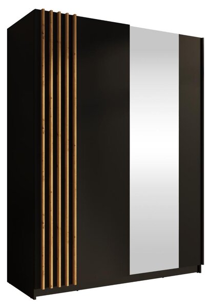 Dulap de haine Bogota 1 (negru + stejar artisan). 1119609