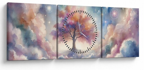 Tablou – Arborele vieții printre nori (cu ceas) (90x30 cm)