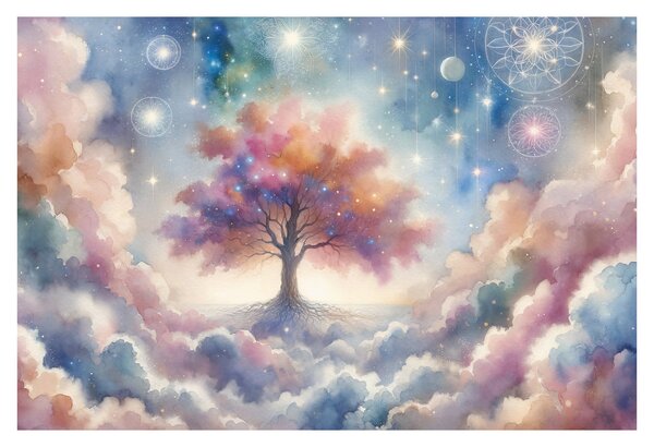 Tablou – Arborele vieții printre nori (90x60 cm)
