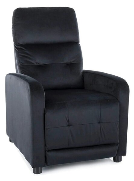 Fotoliu rabatabil OTUS, stofa catifelata negru - Bluvel 19, 66x92/144x