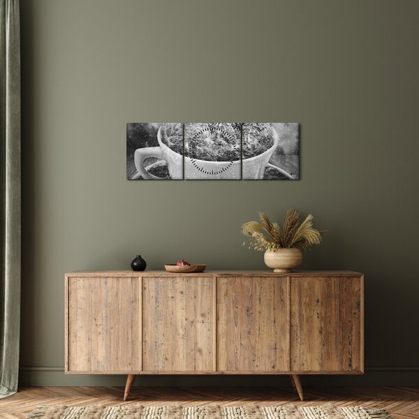 Tablou - O ceașcă de natură (cu ceas) (90x30 cm)