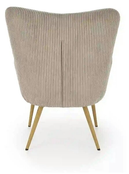 Fotoliu AMARO, gri/stejar, stofa catifelata/lemn, 70x80x97 cm
