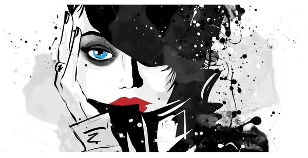 Tablou - Femeia misterioasă (120x50 cm)