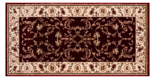 Covor Clasic Sufragerie Dormitor, Model Lotos 523 210, Rosu Dreptunghi, 80x200