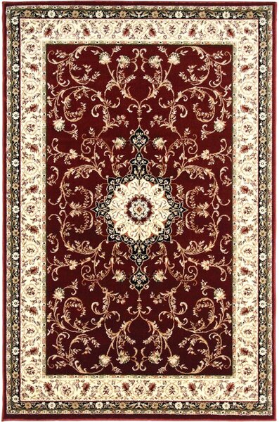 Covor Clasic Sufragerie Dormitor, Model Lotos 523 210, Rosu Dreptunghi, 80x200