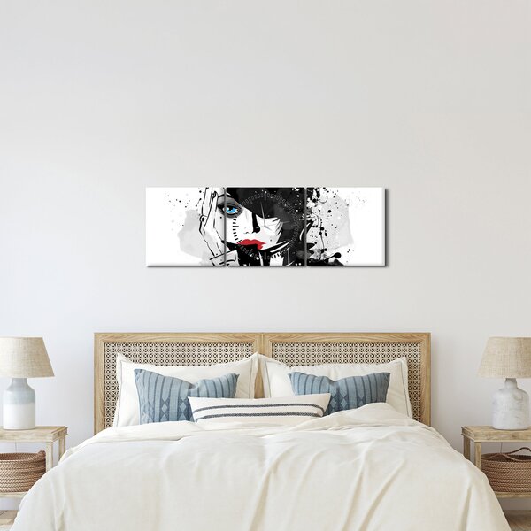 Tablou - Femeia misterioasă (cu ceas) (90x30 cm)