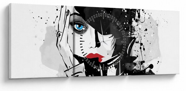 Tablou - Femeia misterioasă (cu ceas) (90x30 cm)