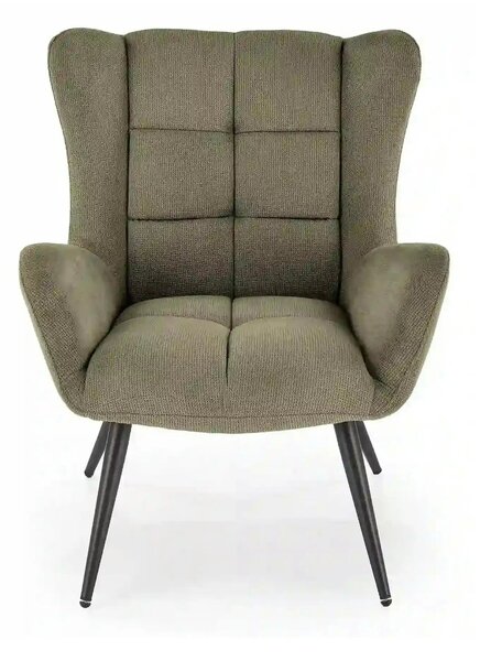 Fotoliu BYRON, stofa clasica verde olive - Vardo 74, 75x85x92 cm