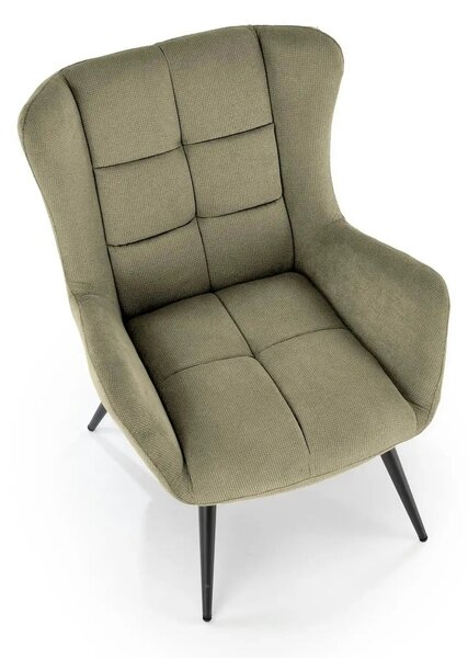 Fotoliu BYRON, stofa clasica verde olive - Vardo 74, 75x85x92 cm