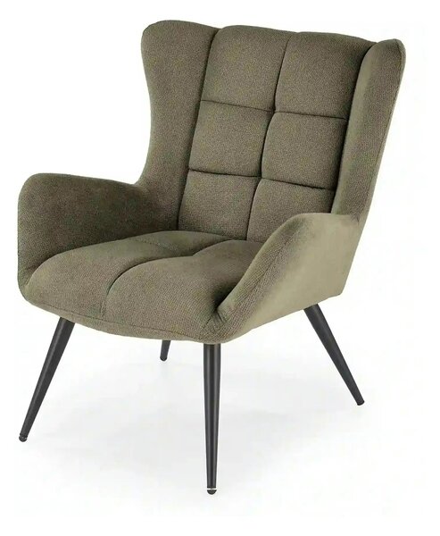 Fotoliu BYRON, stofa clasica verde olive - Vardo 74, 75x85x92 cm