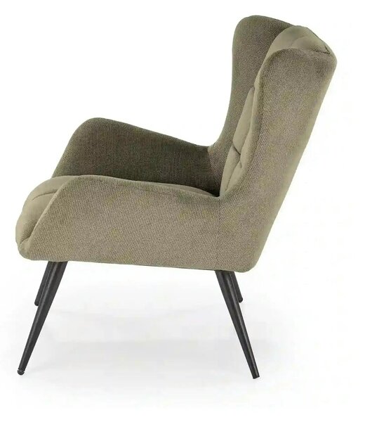 Fotoliu BYRON, stofa clasica verde olive - Vardo 74, 75x85x92 cm