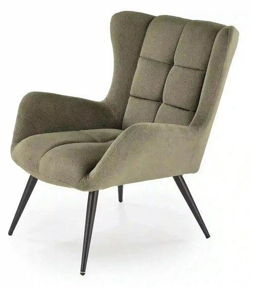 Fotoliu BYRON, stofa clasica verde olive - Vardo 74, 75x85x92 cm