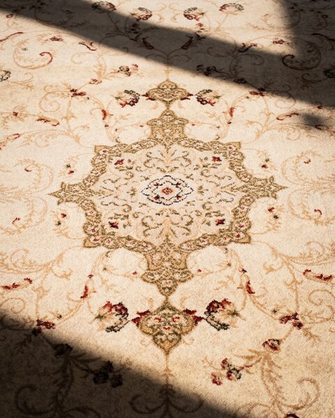 Covor Living Dormitor, Model Lotos 523 100 , Crem Dreptunghi, Crem, 80x200