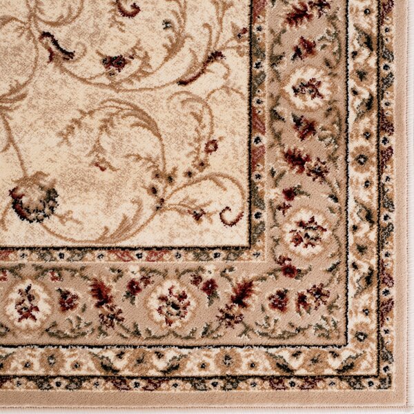 Covor Living Dormitor, Model Lotos 523 100 , Crem Dreptunghi, Crem, 80x200