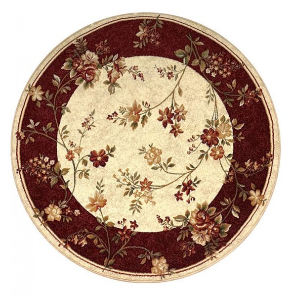 Model Lotos 551 120, Covor Rotund, Rosu Crem, Rotund, 150x150