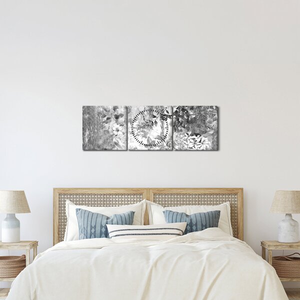 Tablou - Grădină romantică (cu ceas) (90x30 cm)