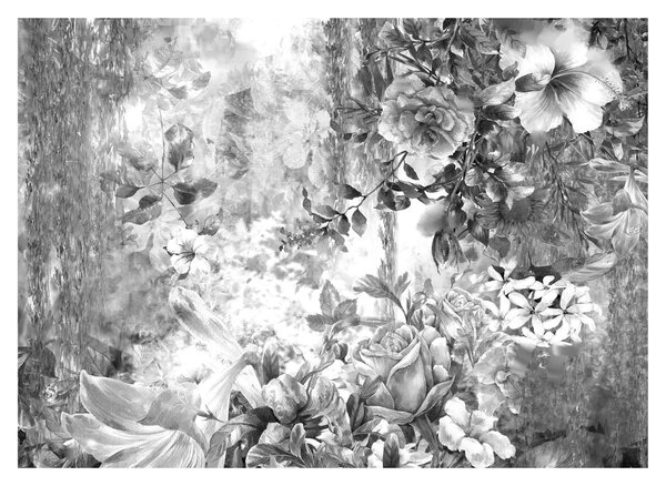 Tablou pe sticlă - Grădină romantică (70x50 cm)