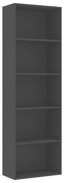 Bibliotecă cu 5 rafturi, negru, 60x30x189 cm, PAL