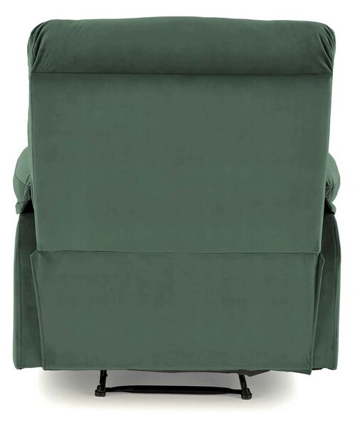 Fotoliu rabatabil DRAGER, verde inchis/negru, stofa catifelata/metal