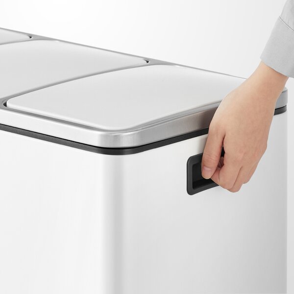 Coș de reciclare SORT 54L (3x18L) + saci de gunoi, alb Jurhan