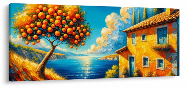 Tablou - Casă cu portocale II. (120x50 cm)