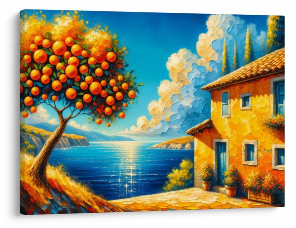 Tablou - Casă cu portocale II. (70x50 cm)