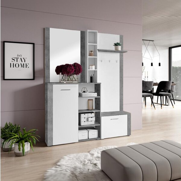Set mobilier hol Fulgores (alb + beton). 1119726