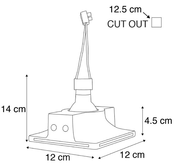 Set de 6 spoturi încastrate albe 12 cm rotunde - Gypsy Stucco