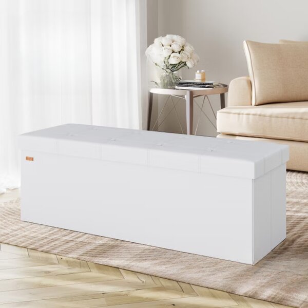 Taburet cu spațiu de depozitare BELLA, 115x40x40cm, alb Casaria