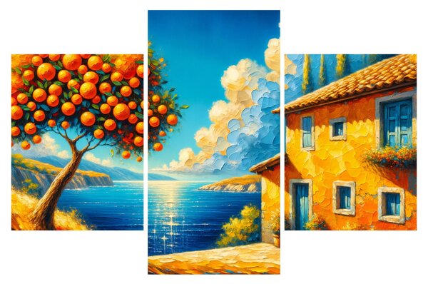 Tablou - Casă cu portocale II. (90x60 cm)