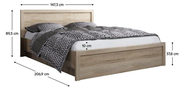 Pat matrimonial 140x200 cm Jess new (stejar sonoma). 1119747
